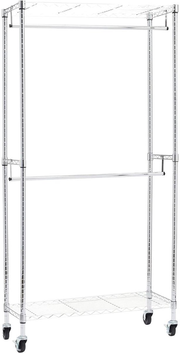 JCP® Kledingrek - Kledingkast - Verstelbare Kledingstang - Chroom - 36cm x 91cm x 183cm