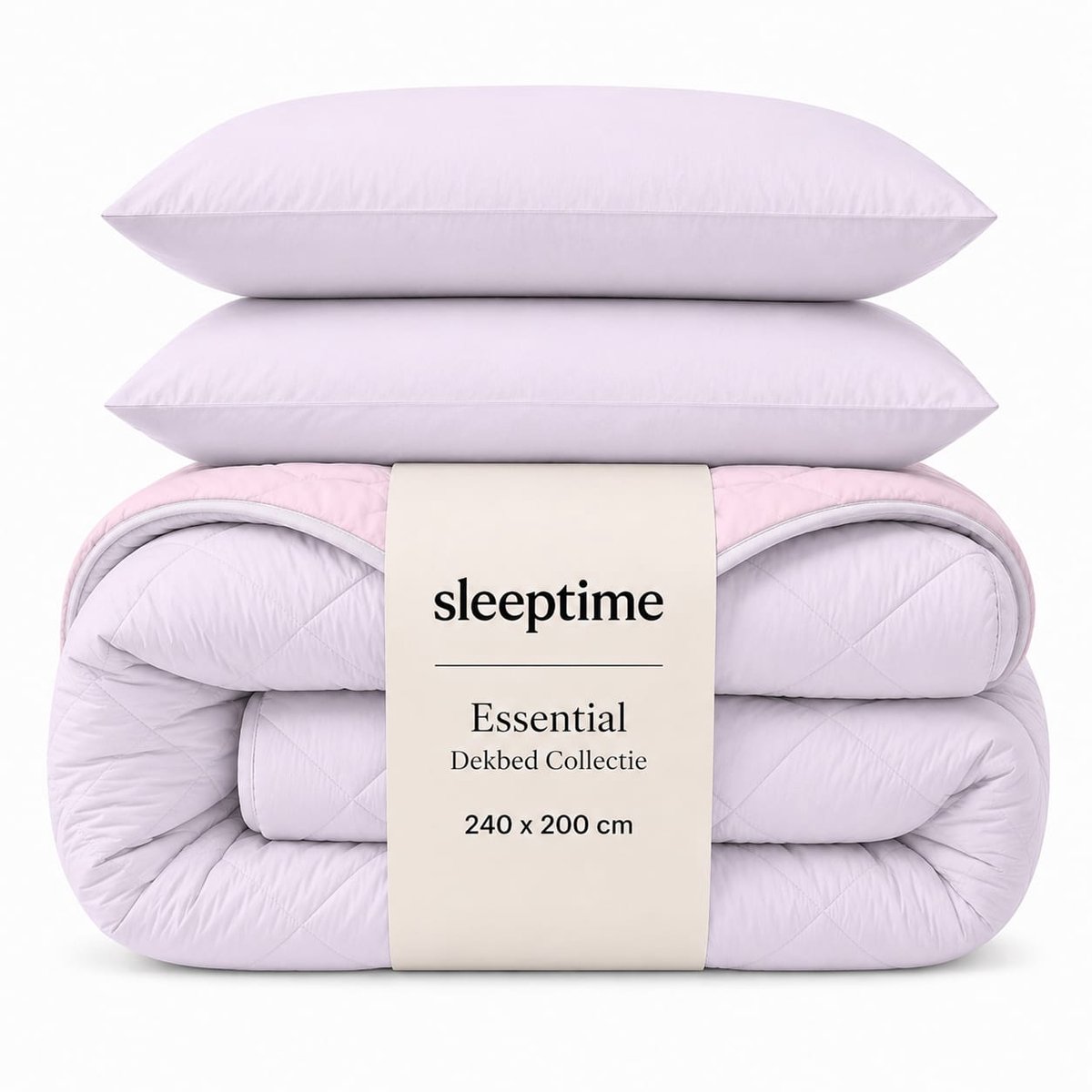 Sleeptime 2 in 1 Omkeerbare Dekbed - Dekbed zonder Overtrek - 240x200 - Lila/Roze