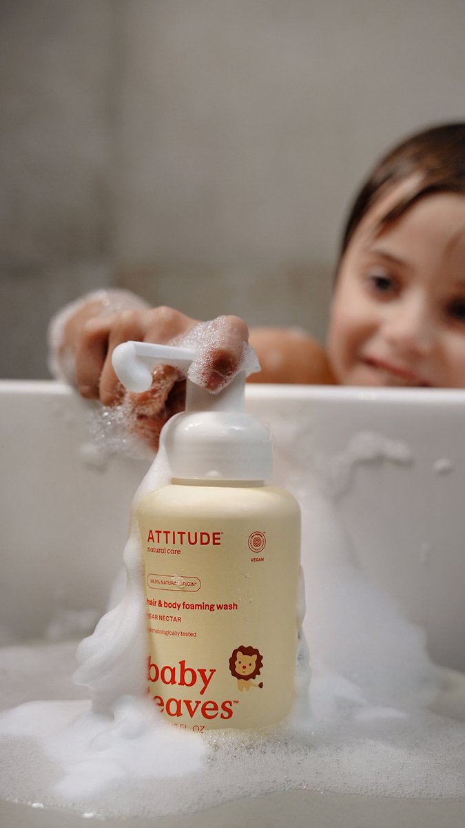 Attitude - Baby Leaves 2 in 1 Peer Nectar Foaming Wash - 295ml van Attitude — afbeelding 4