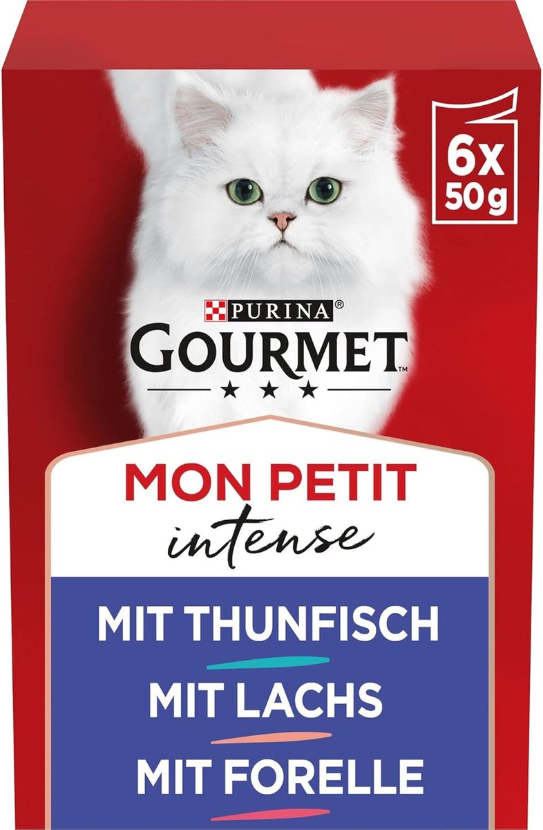 Gourmet GOURMET Mon Petit natvoer voor katten, visvariaties (6 x 50g)