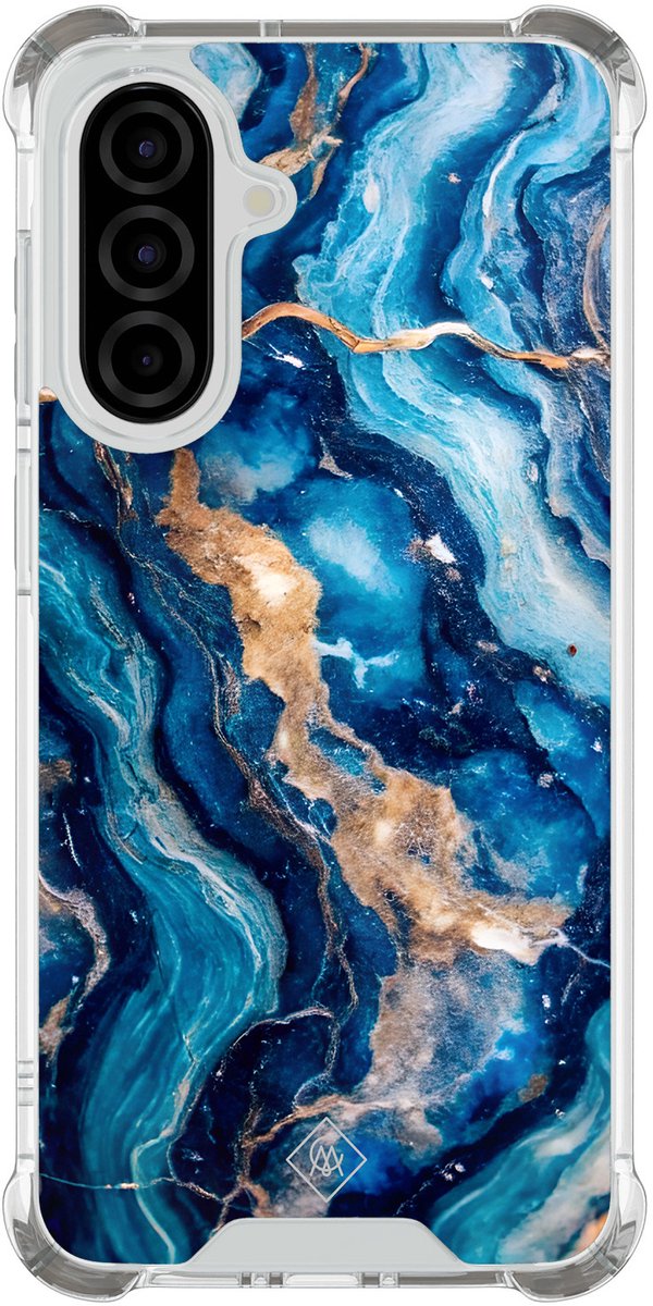 Casimoda® hoesje - Geschikt voor Samsung Galaxy A37 - Ocean Marble - Shockproof case - Extra sterk - TPU/polycarbonaat - Blauw, Transparant