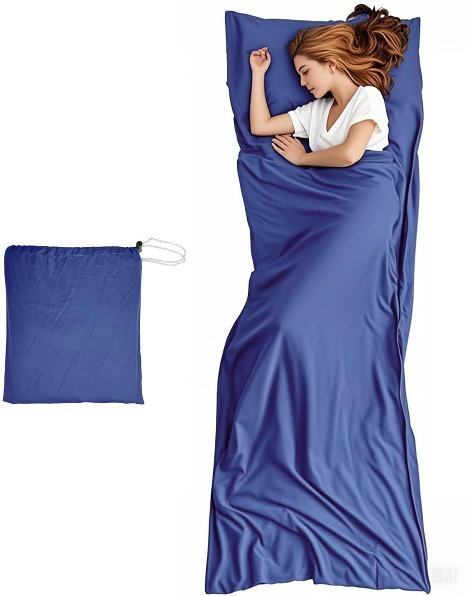 Solidchoice - Lichtgewicht Slaapzak Liner - Voor Camping en Reizen - Blauw