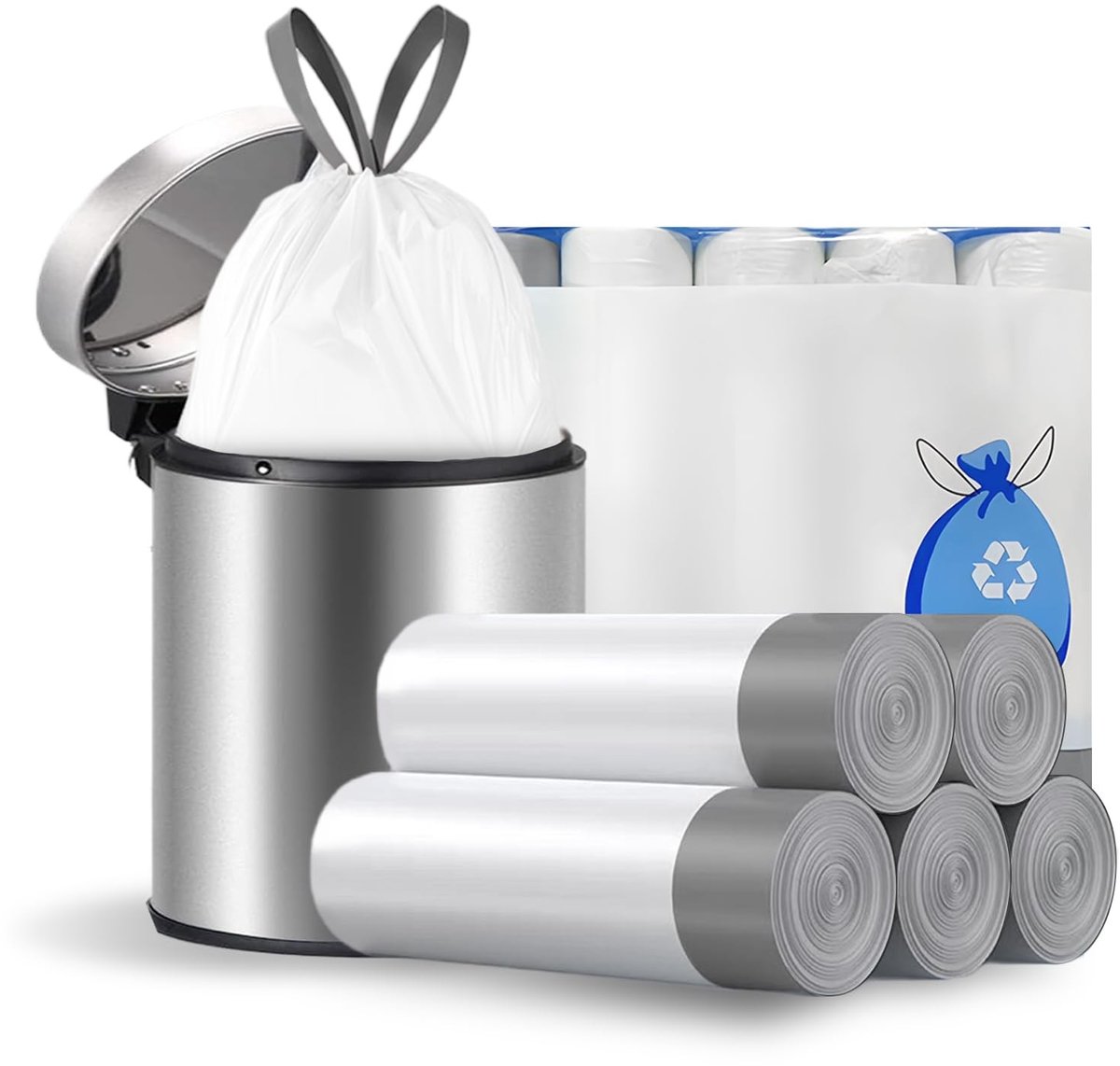 Solidchoice - 10 Liter Vuilniszakken met Trekkoord, 75 Stuks, Lekvrij en Dikker
