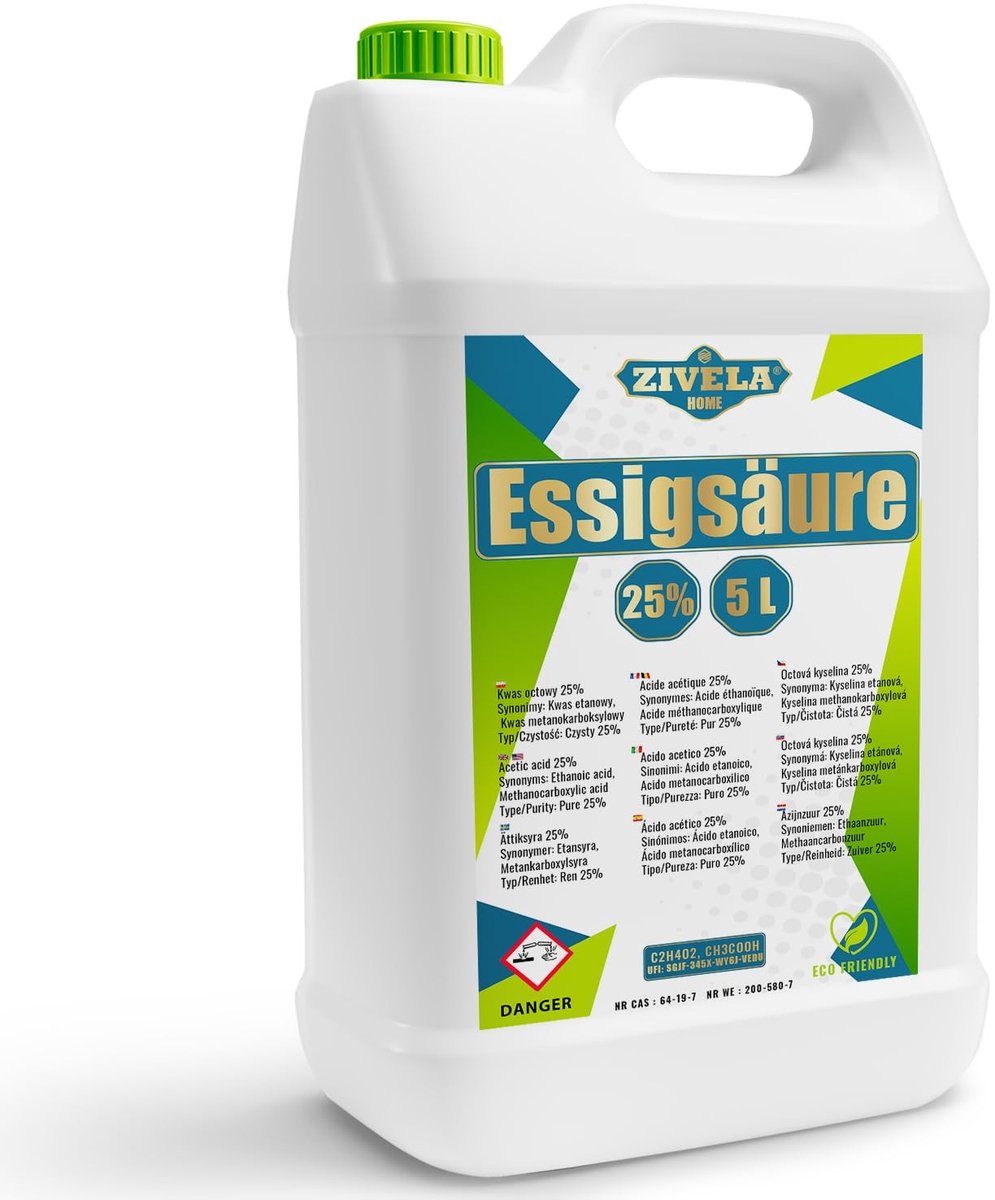 Solidchoice - Azijnzuur 5 Liter, 25% Premium Kwaliteit