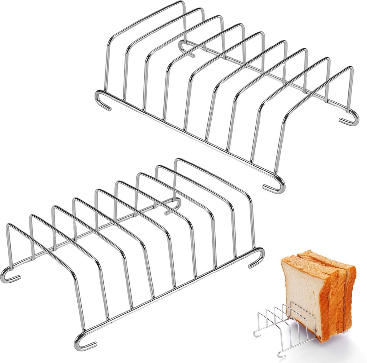 Solidchoice - Set van 2 RVS Toastrekken voor Perfecte Toast