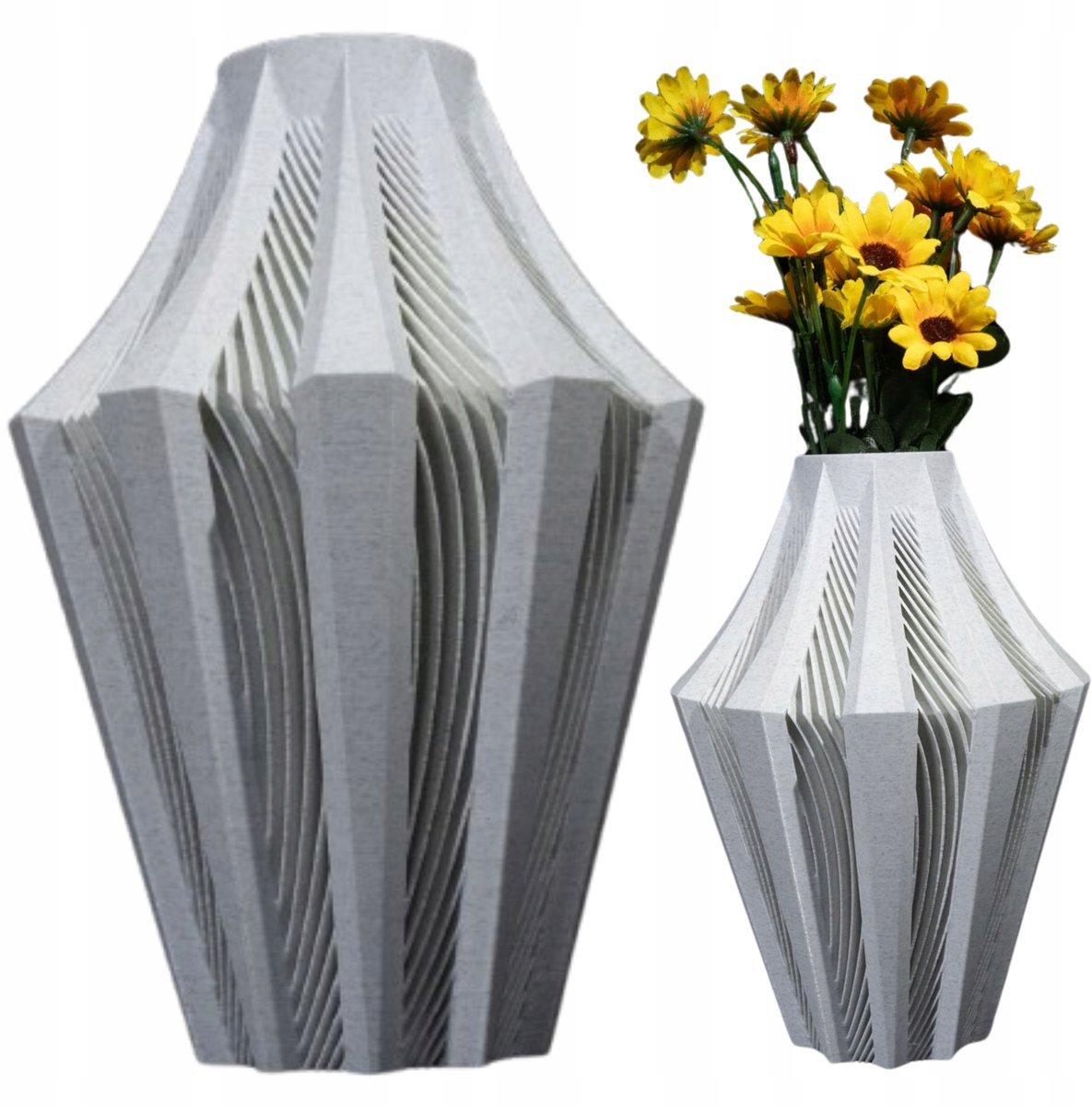 Moderne Plissé Vaas 25 cm - Geometrische Decoratief - 15 kleuren