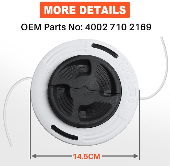 C26-2 maaikop Autocut geschikt geschikt voor Stihl FS55 FS70 FS80 FS85 FS90 FS94 FS120 FS240 FSA130 van Merkloos	 — afbeelding 3