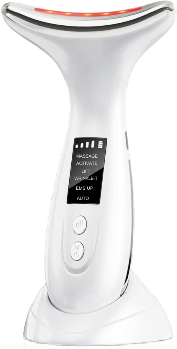 Lìon® Gezichtmassage Apparaat - Gezichtmassage Apparaat Elektrisch - Gezichtsmassage Apparaat - Wit - 15cm x 12cm x 4cm