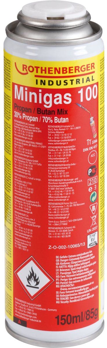 ROTHENBERGER Industrial 1x RoFire Mini SET 650°C + 2x Minigas 100 150ml - 1500005211