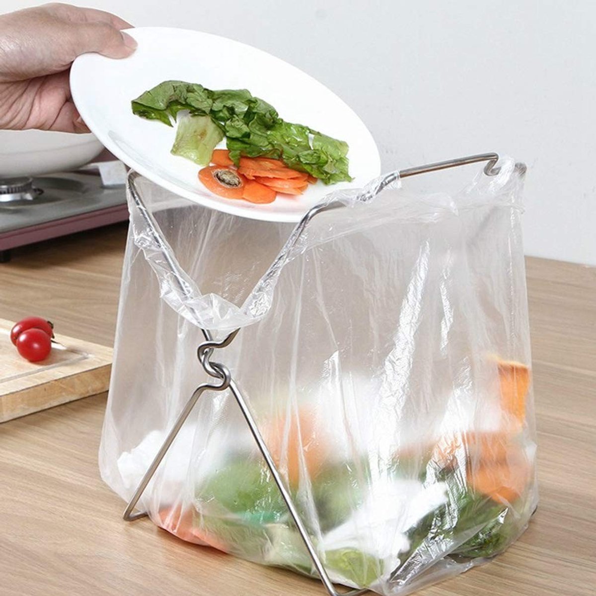 Solidchoice - Roestvrijstalen Vouwbare Afvalzakhouder voor Keuken