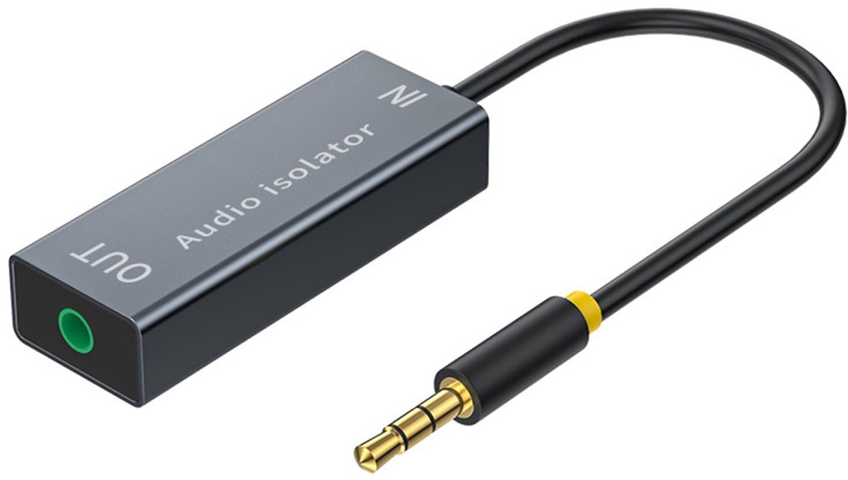 Solidchoice - Ground Loop Isolator Ontstoringsfilter - 3,5 mm Audiokabel voor Auto en Thuis