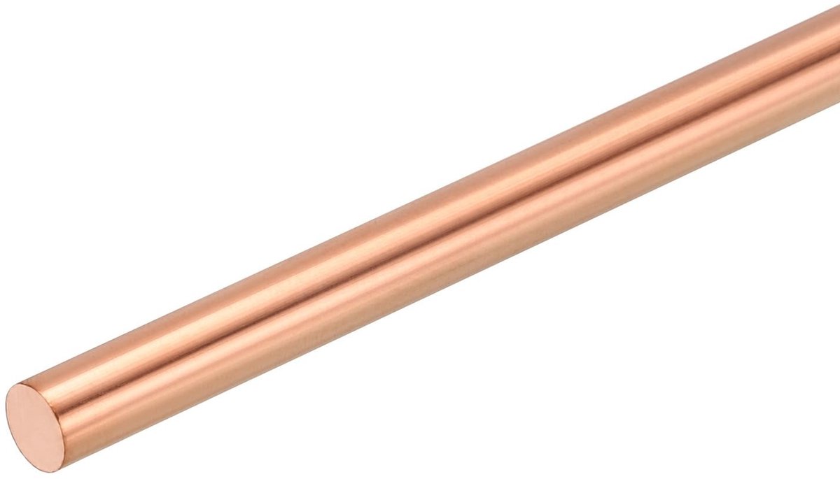 Solidchoice - Massieve Koperstaaf van Zuiver Koper - Diameter 8 mm, Lengte 200 mm voor DIY