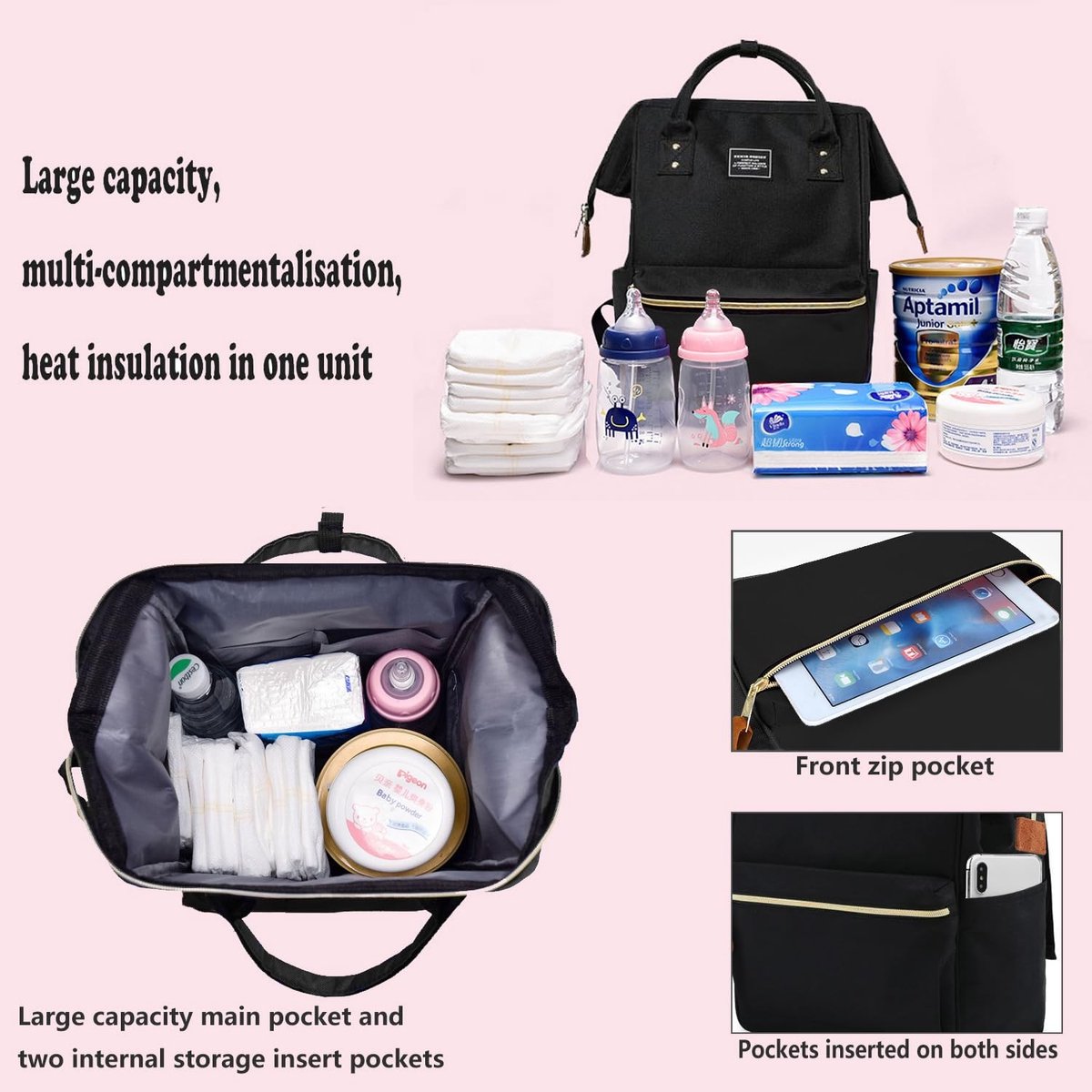 Solidchoice - Casual Luierrugzak voor Mama en Baby met Organizer
