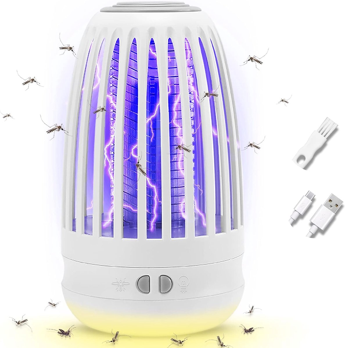Hogedruk Muggenlamp - Muggenval - Muggenverdelgingslamp - 3000V - 365 nm Ultraviolette Stralen - Oplaadbaar - Beschermend Net - Veilig en Niet-giftig - Stille Werking - Voor Thuis en Tuin