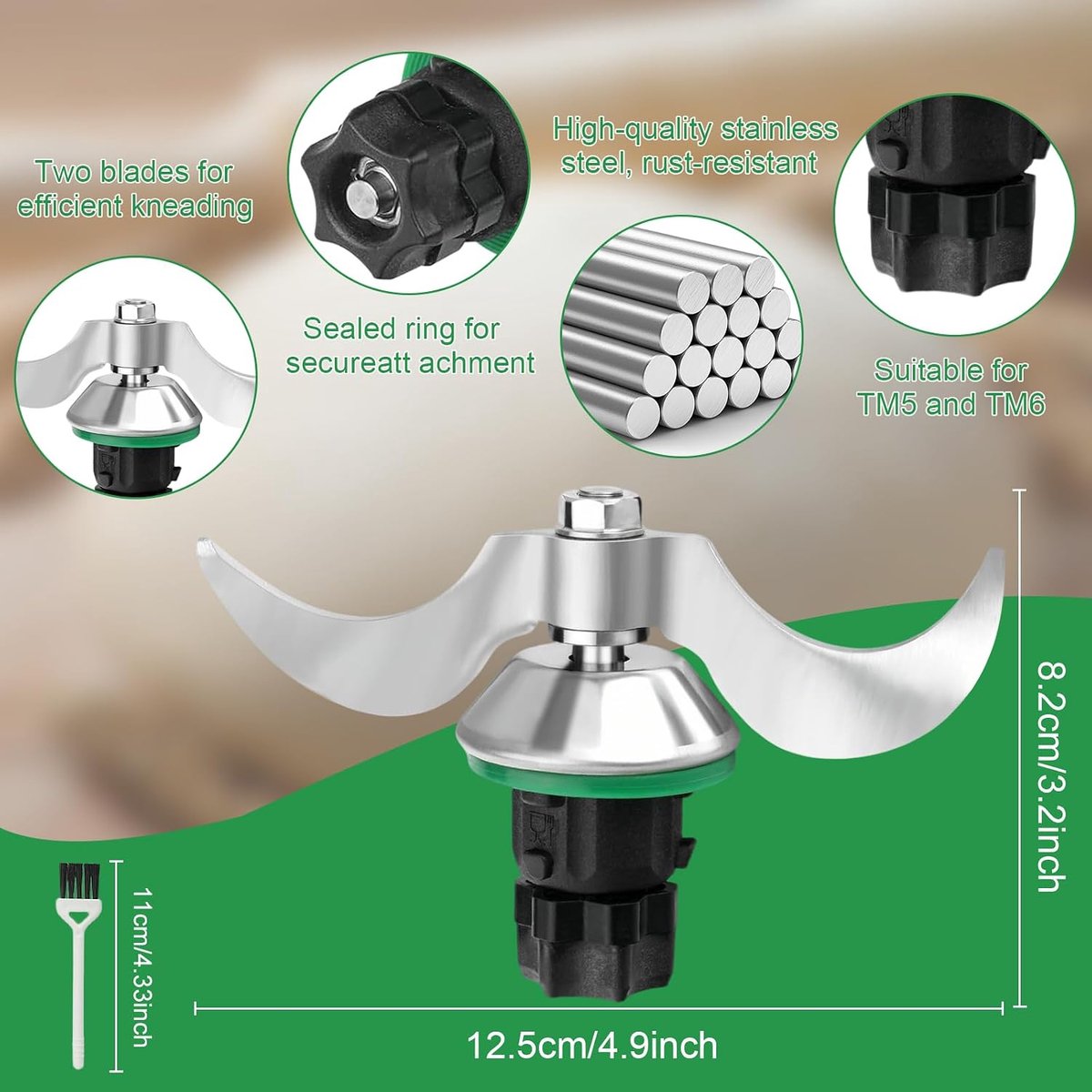 Knives for Vorwerk Thermomix TM6/TM5 stainless steel dough mixing knife, spare parts for Thermomix dough knife, no - ShopVlot