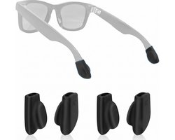 Anti Slip Pootjes Bril - 2 Paar - Siliconen Oorhaakjes & Ear Grips - Geschikt voor Meta Ray-Ban Wayfarer, Skyler, Headliner & Smart Glasses - 2,5 x 1,3 cm - Zwart