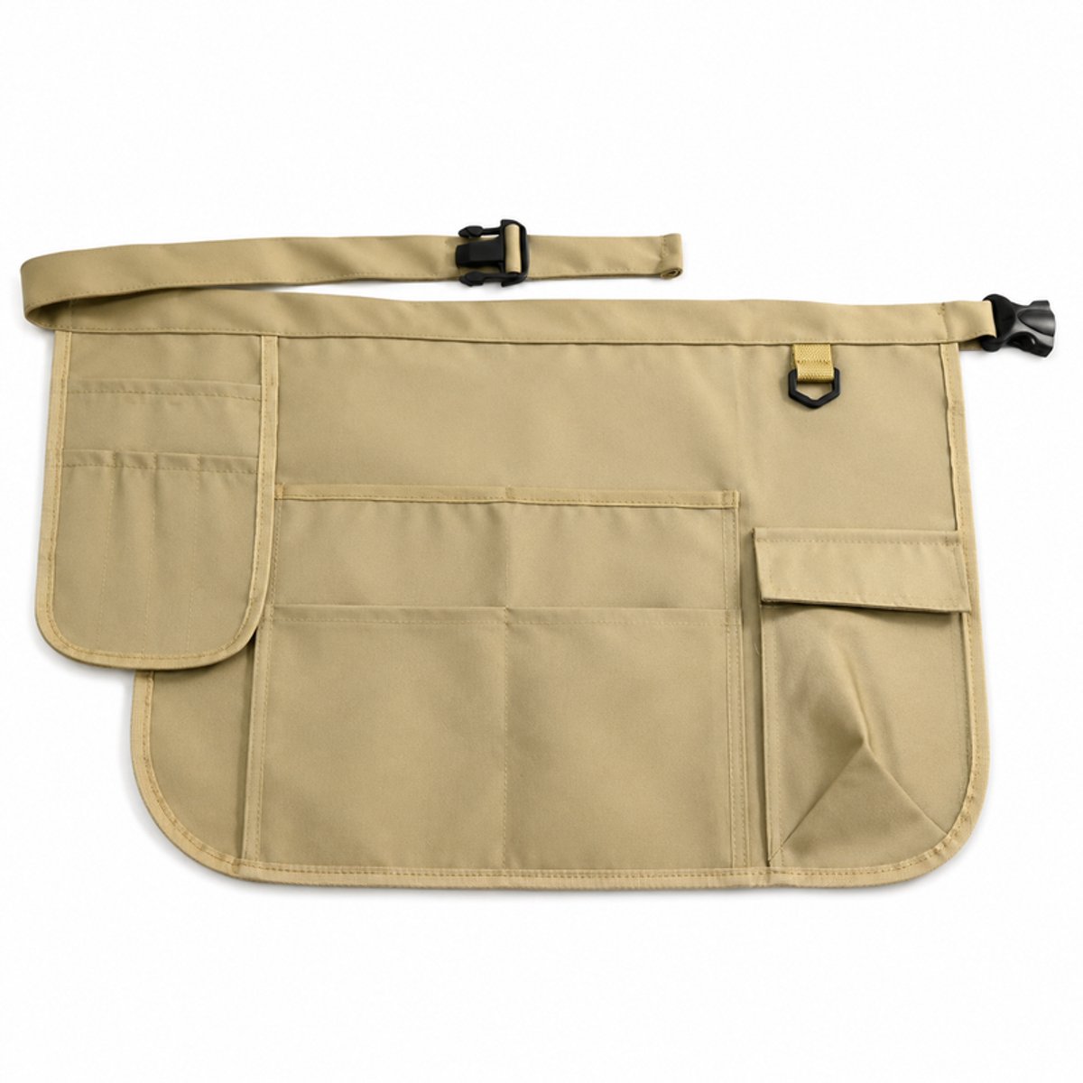 Unisex schort, korte gereedschapsriem, multifunctionele zakken, heupschort met verstelbare gesp, werkschort, riemgesp, geschikt voor tuinieren, knutselen, kapperswerk en andere toepassingen,Khaki