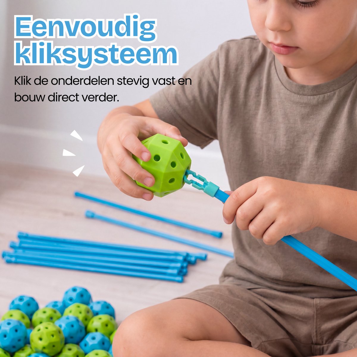 TinyPlay Fort Bouwpakket XXL 336 Onderdelen - Speelgoed 4 Jaar 5 Jaar - Kinderspeelgoed - Sensorisch Speelgoed - Bouwset Jongens Meisjes - Hut Bouwen - Speeltent -Megafort - Montessori Educatief Speelgoed - Incl. Opbergtas — afbeelding 5
