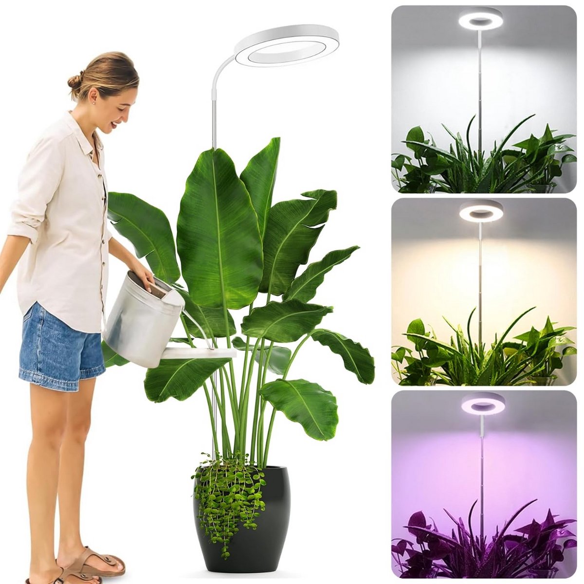 zurabini - groeilamp - plantenlamp - LED plantenlamp - full spectrum - plantenlamp voor kamerplanten - groeilamp voor planten - plantenlamp met timer - hoogte verstelbaar