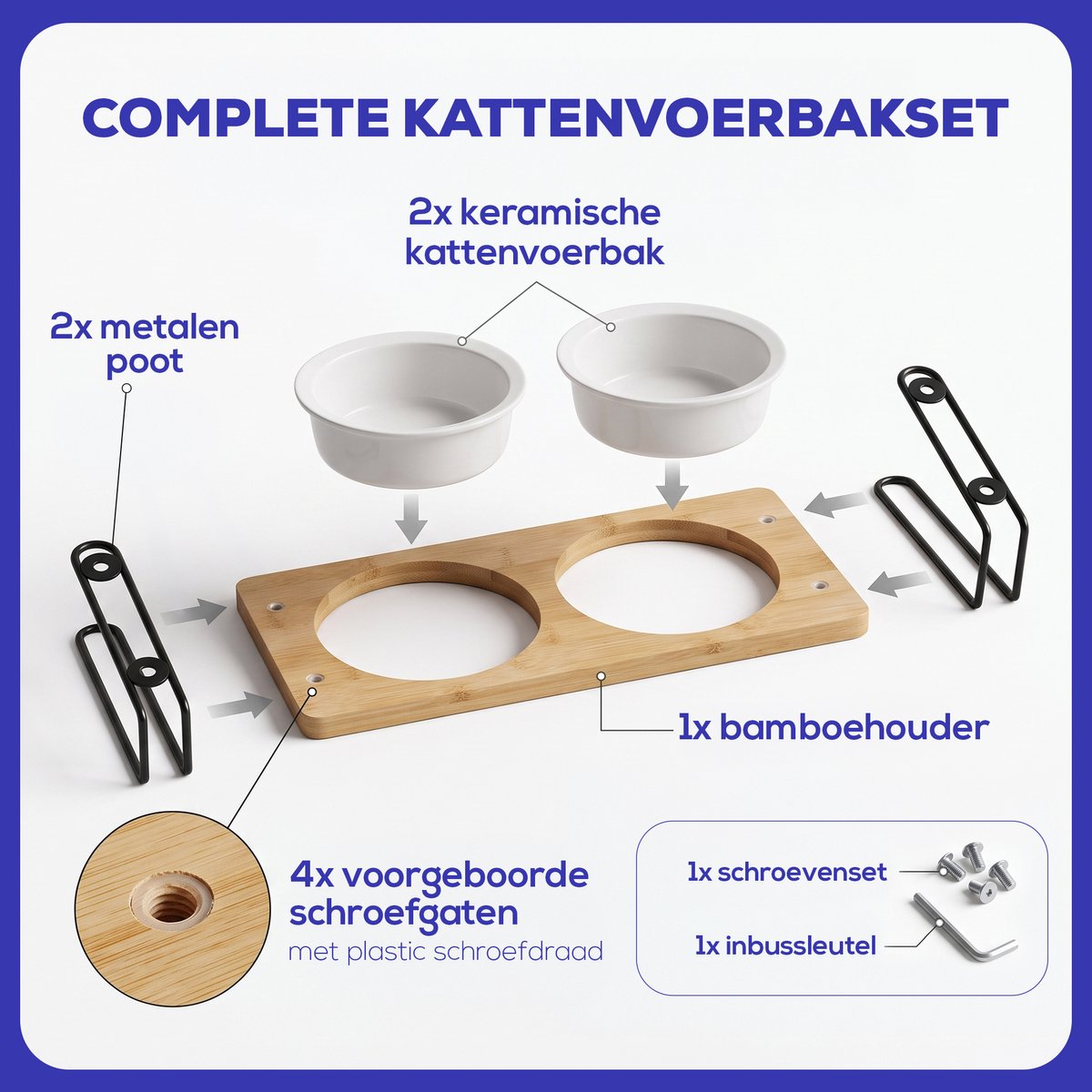 Calivo&Co® Verhoogde Katten Voerbak Vaatwasserbestendig - afbeelding 2