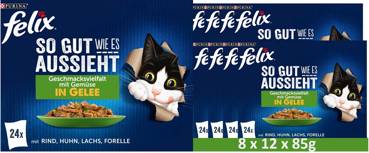 Felix PURINA FELIX Zo lekker als het eruitziet met groenten (6 x 12 x 85g)