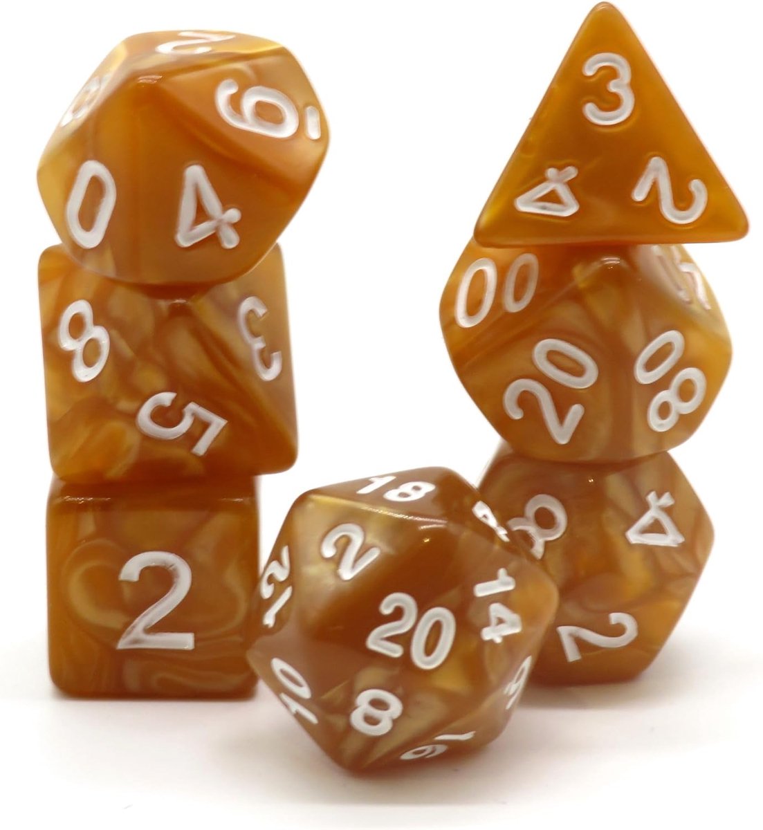 Citrine Polyset Dice - Dungeons and Dragons - Polyhedral & RPG Dice - D&D Dice - ShopVlot