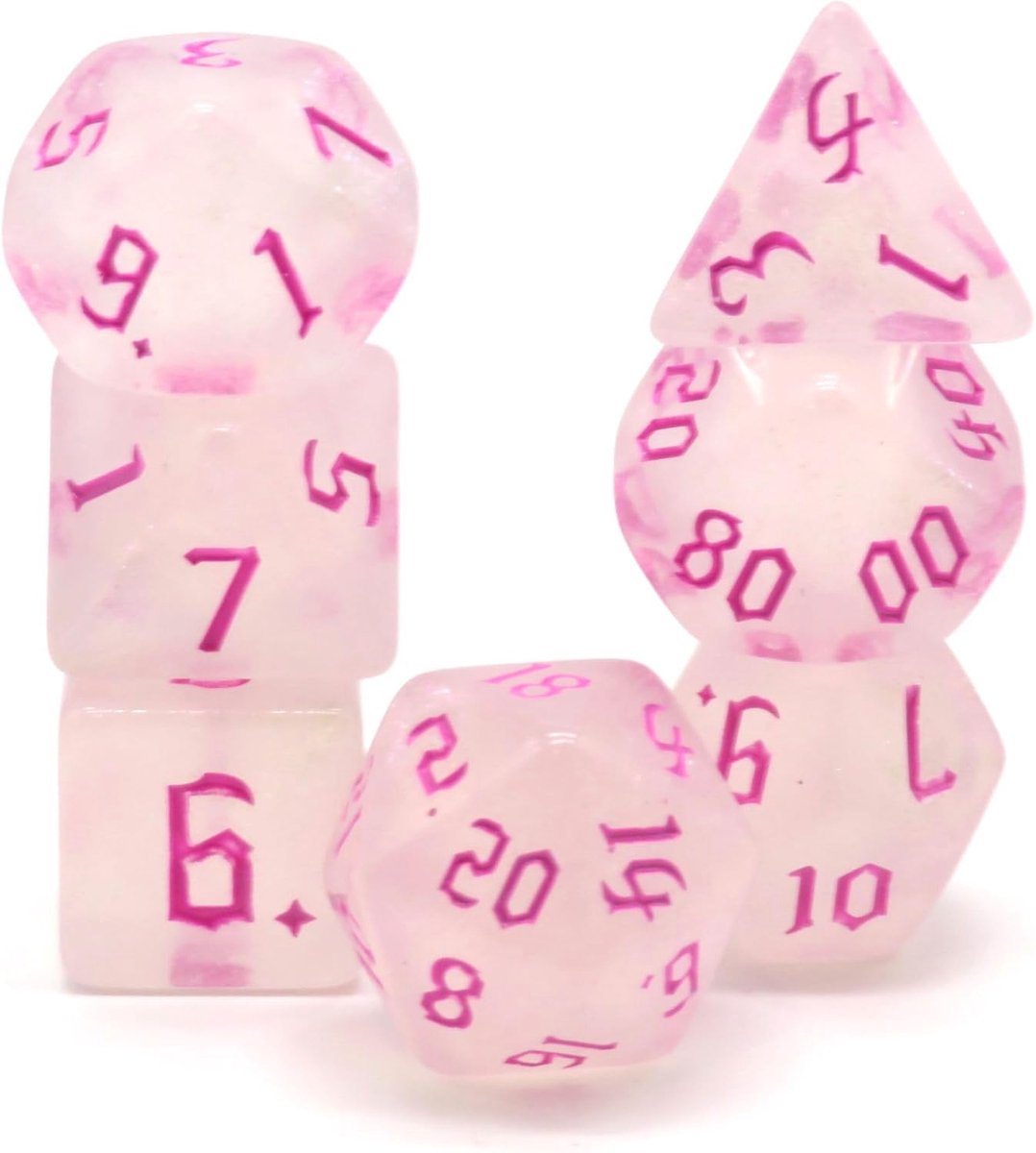 Mystic Pink Polyset Dice - Dungeons and Dragons - Polyhedral & RPG Dice - D&D Dice - ShopVlot