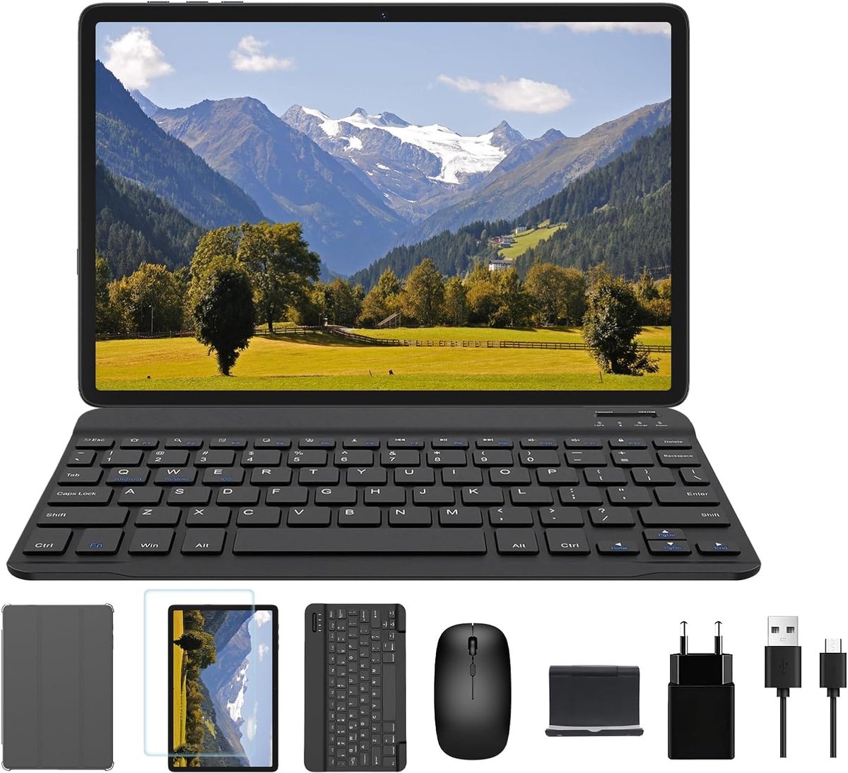 TABWEE T12Pro Android 16 tablet met toetsenbord - 2.8K BOE QHD+ display, tablet 11 inch, Helio G100, 32 GB RAM + 256 - ShopVlot