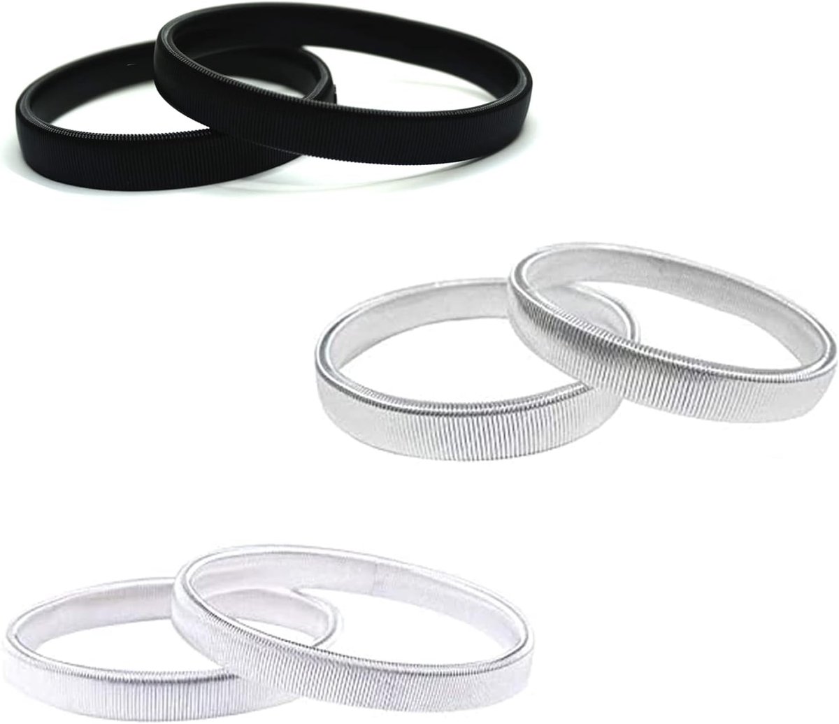 3 Pairs Sleeve Holders, Non-Slip Shirt Sleeve Holders Garters Stretch Metal Bracelets Metal Elastic Bracelet Sleeve - ShopVlot
