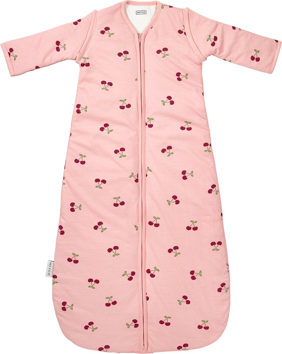 Meyco Baby Cherry Baby Slaapzak Met Afritsbare Mouwen - Soft Rose - 60cm - 2.5 TOG