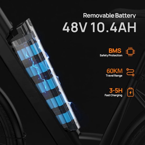 E26 26-inch elektrische fiets met uitneembare 48V 10,4Ah-accu — afbeelding 2