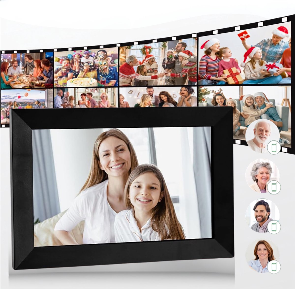 Zavio® Digitale Fotolijst - Digitaal Fotolijstje - Digitaal Fotokader - Zwart