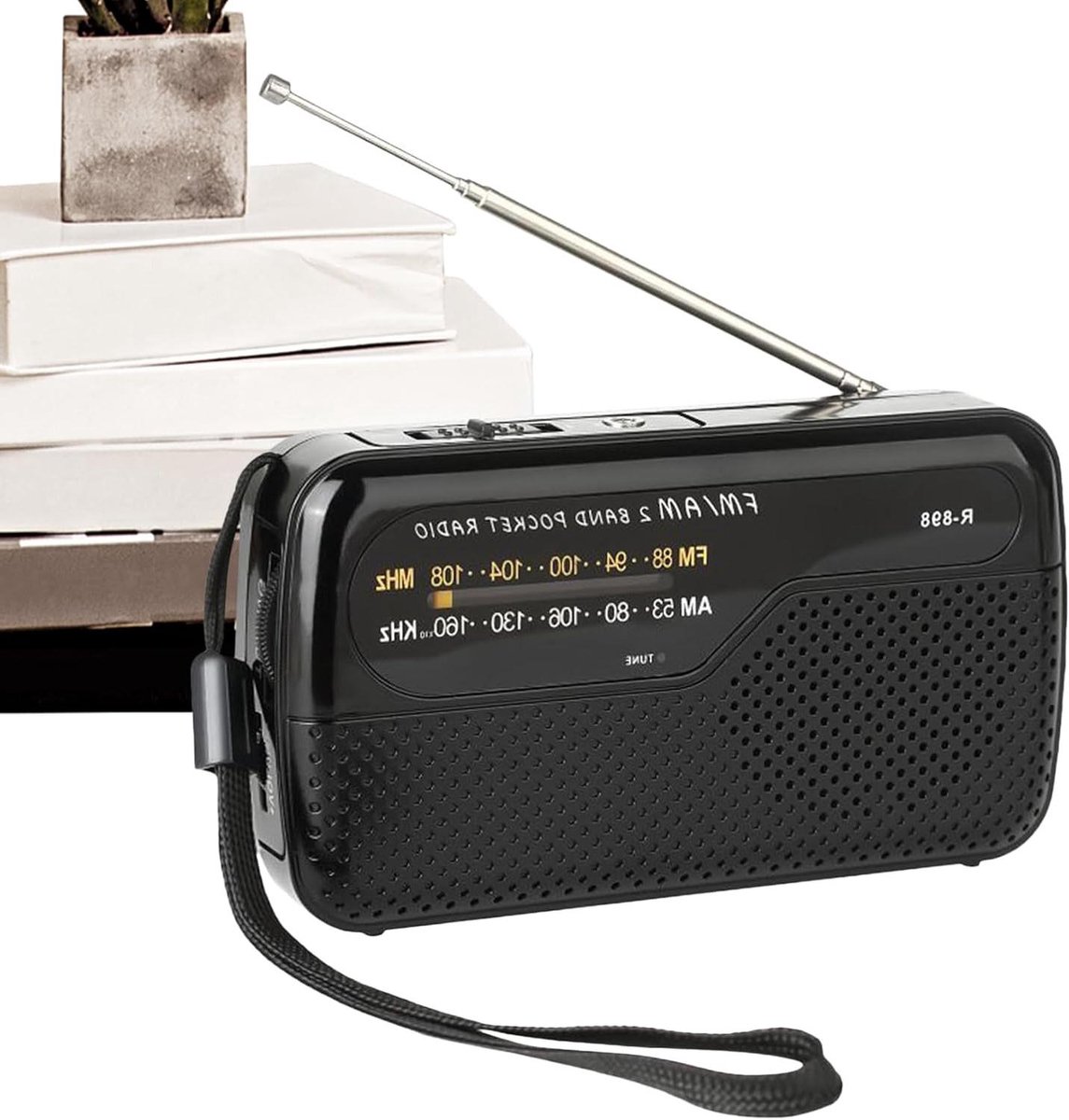 Draagbare Radio - Zakradio Speaker - Reizen Ontspanning - Elektronische Wijzer - 12.6 cm - Zwart