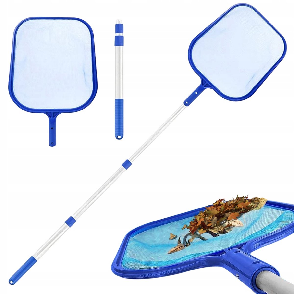 Schepnet Zwembad - Telescoop Schepnet - Leaf Net - Zwembadnet - 28x41 cm - Fijn Mesh - Telescoopsteel 73-103 cm - Zwembad Schoonmaken Accessoires - Voor Blad Vuil en Insecten - Tuin en Zwembad