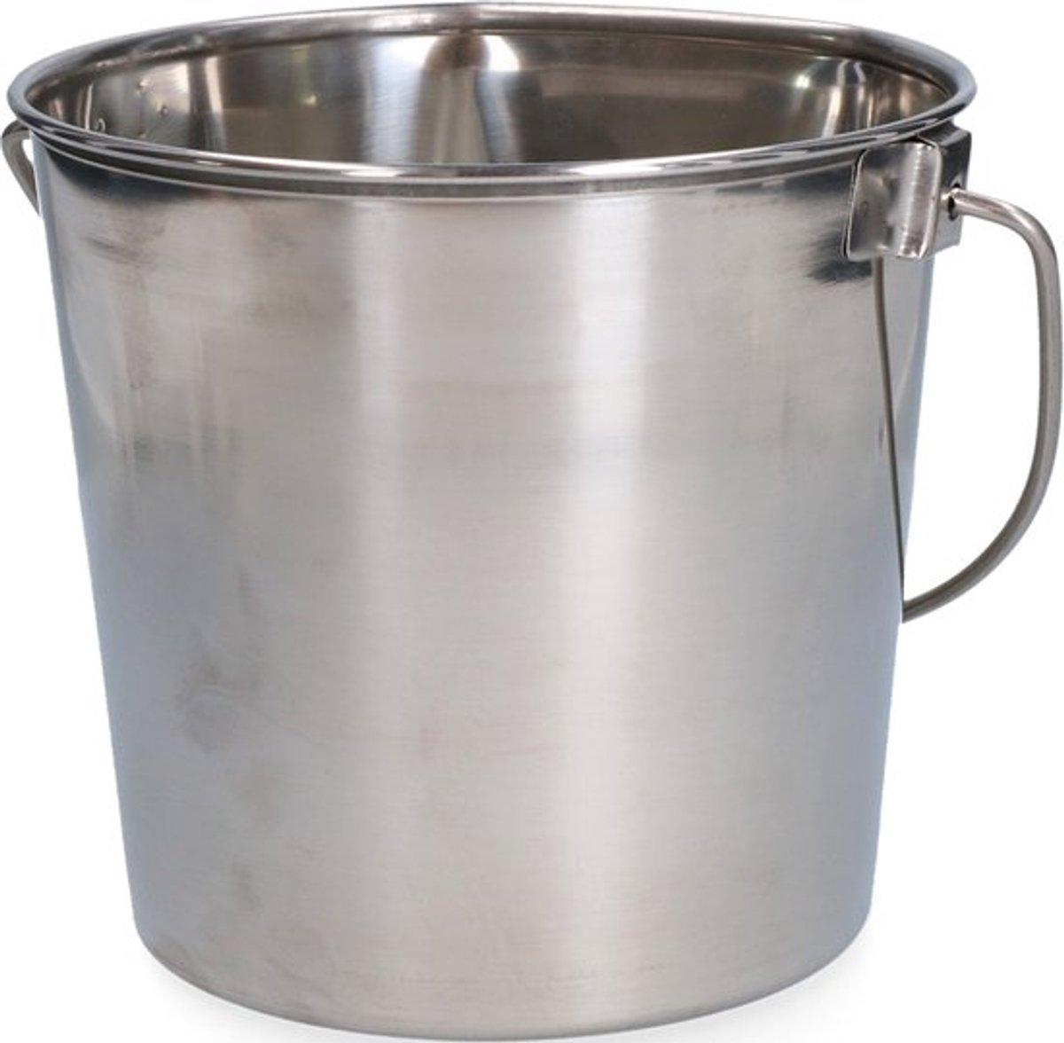 Topmast RVS Emmer met Vlakke zijde - 19 cm hoog | Ø20 cm | 3.78 Liter