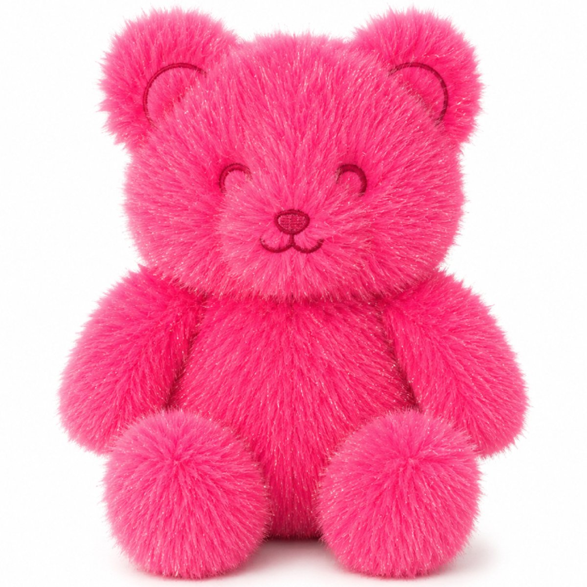 Teddybeer Glitter Roze Pluche Knuffel 22 cm