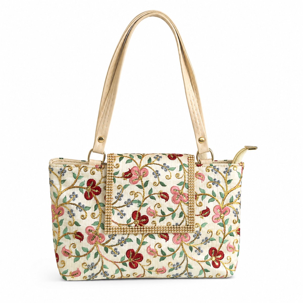 N3 Collecties Handgemaakte Clutch met Bloemenborduursel – Elegante Avondtas voor Bruiloften & Feesten
