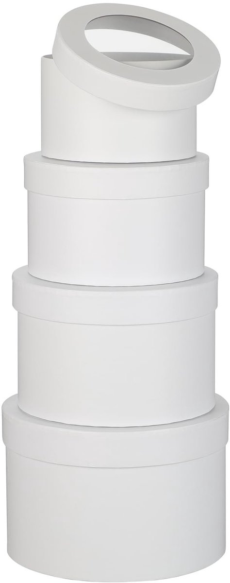Solidchoice - Set van 4 Ronde Geschenkdozen met Deksels