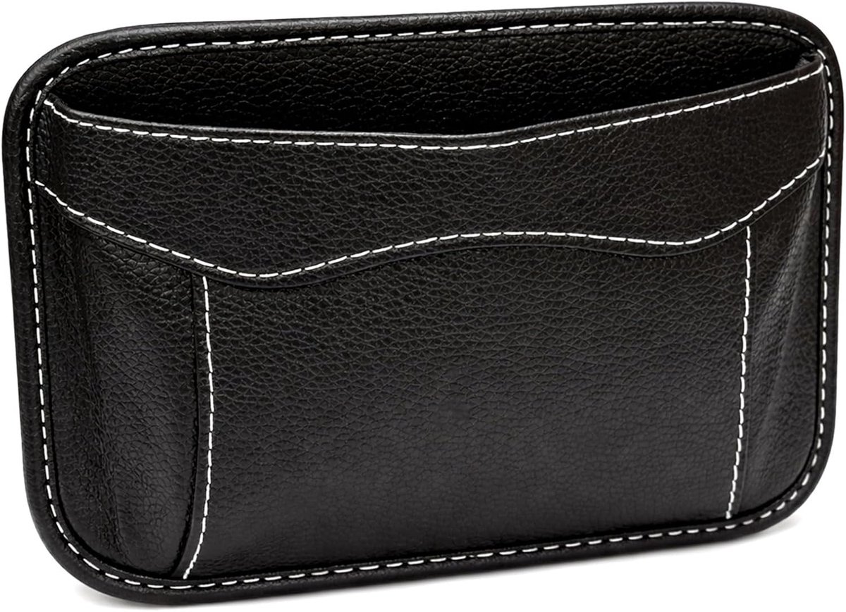 Claoner Auto opbergzak - Dashboard hangzak - Voor telefoon en spullen - 17x12,7x4cm - Kleefstoel - Zwart