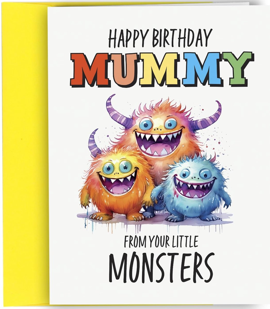 Solidchoice - Grappige Verjaardagskaart voor Mama met Uniek Monsterontwerp