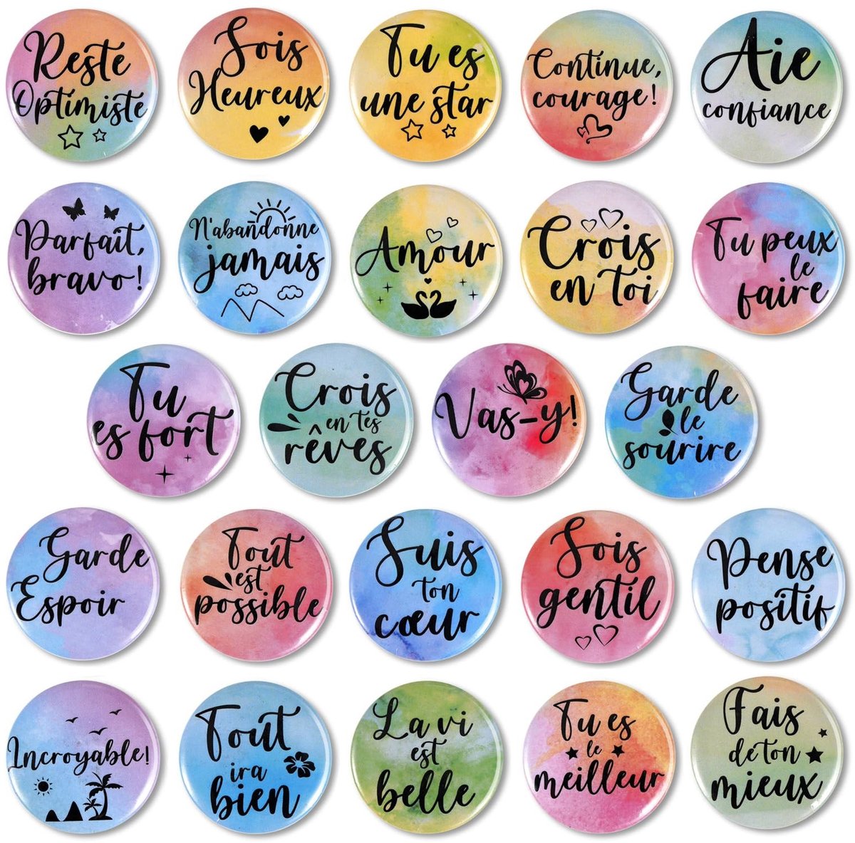Solidchoice - Set van 24 Inspirerende Koelkastmagneten voor Motivatie