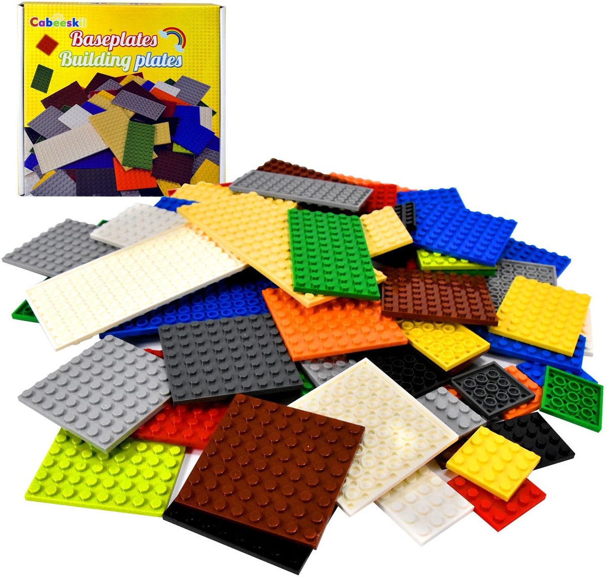 Solidchoice - Set van 60 Bouwplaten in 6 Maten voor Creatief Spelen