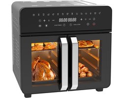 Dubbele Kamer Airfryer - 23L Heteluchtfriteuse met Franse Deuren - 15 Programma's - 2200 W - 12 Accessoires - Verwijderbare Tussenwand voor Kookruimte - 50-200°C