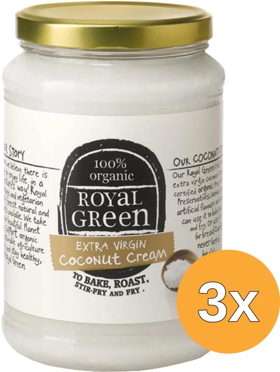 3x Royal Green Kokos Cooking Cream Extra Virgin Bio (1400 ml)