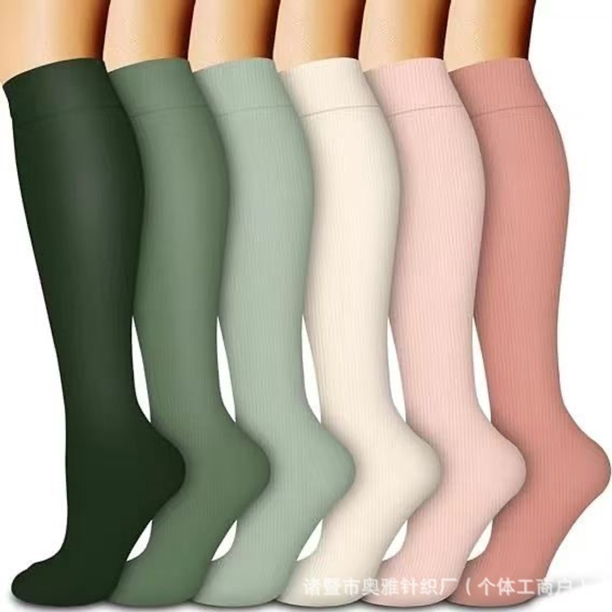 Compressiekousen 6 paar - 15-30 mmHg compressiekousen - compressiekousen vliegen dames - hardlopen en fitness - sport - wielrennen - verpleegkundigen en zwangerschap - Kleurrijke steunkousen met graduele compressie