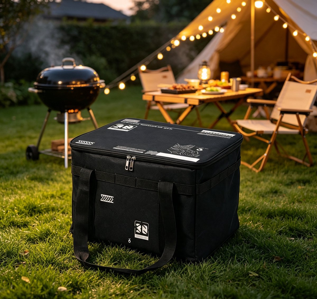 Tactische kampeeropbergzak 30L waterdichte opbergtas van oxford stof zwarte organizer voor kamperen buitenavonturen reizen en thuisgebruik