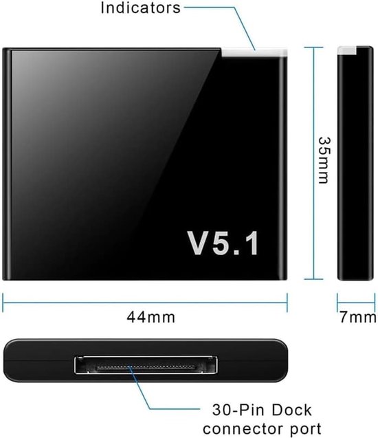 30-pins Bluetooth-adapter 5.1 Bluetooth-ontvanger Bluetooth-adapter Bluetooth-ontvangerdock - Hoogwaardige audio, stereo en luidsprekers (niet voor gebruik in auto/motorfiets) — afbeelding 2