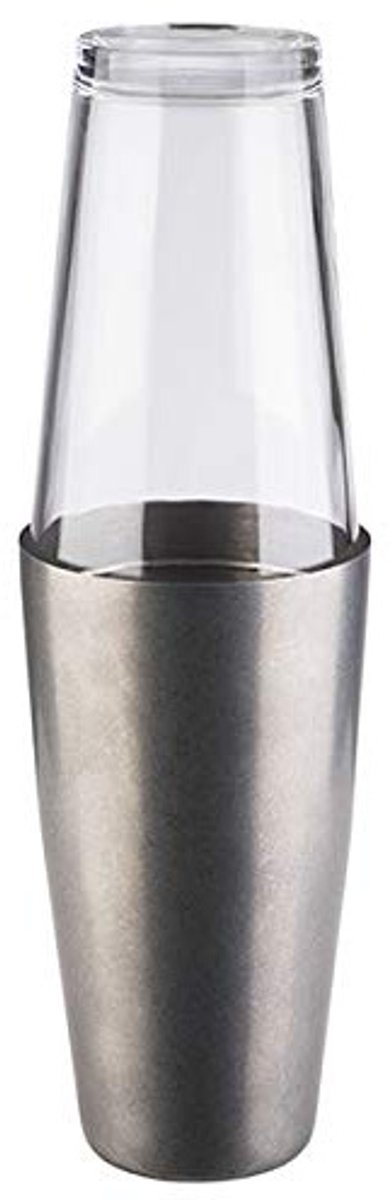 Boston Shaker, 700 ml beker + 400 ml glas, geschikt voor levensmiddelen, elegante cocktailshaker inclusief geschenkdoos, roestvrij staal antiek