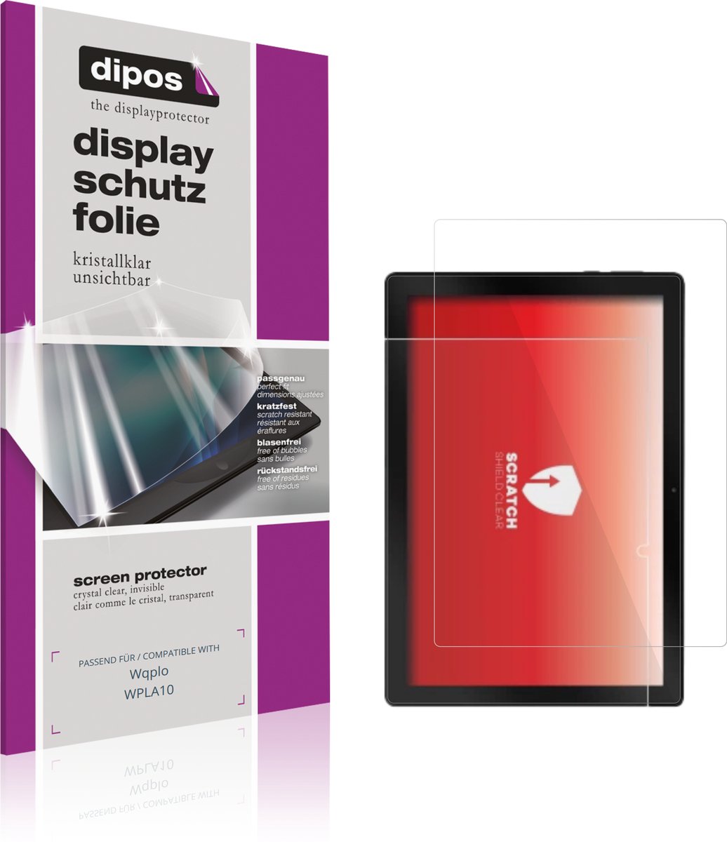 dipos – 2x Beschermfolie geschikt voor Wqplo WPLA10 | Krasbestendige & heldere Screenprotector Ultra-Thin