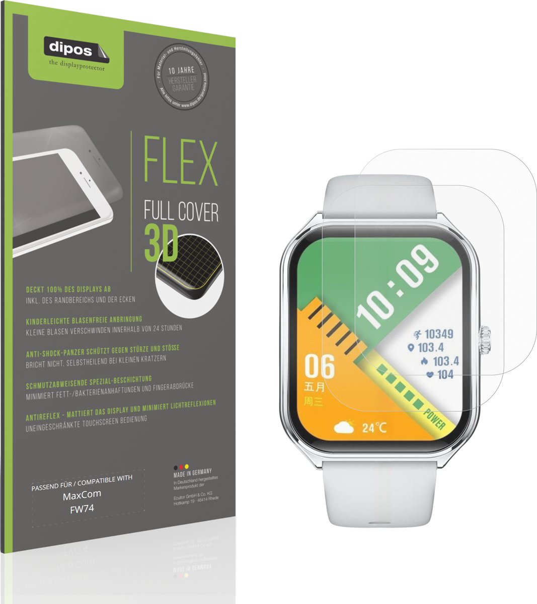 dipos FLEX – 2x Matte Screenprotector geschikt voor MaxCom FW74 | Volledige Schermbescherming | Case-Friendly